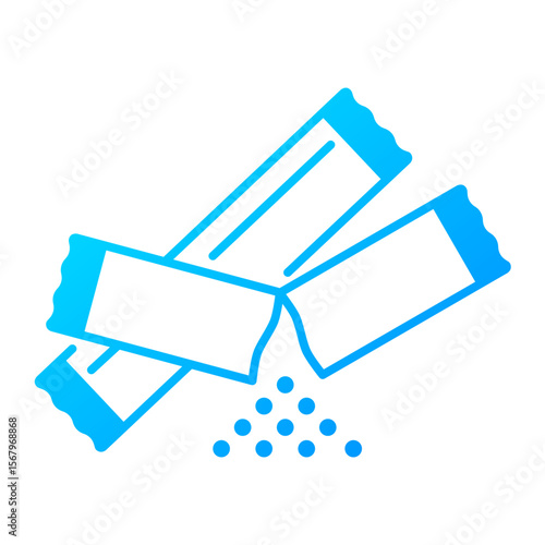 Sugar sticks icon. sugar packet, sugar, sweetener, sachet, condiment, cafe, single-use, stir, beverage. Vector Icon Illustration