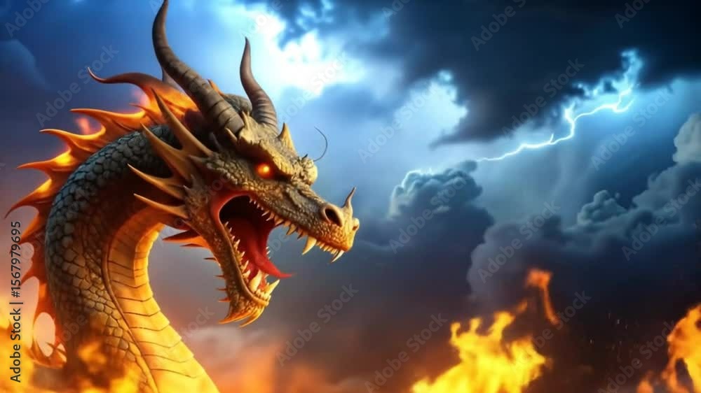 Dragon in flames Dragon in flames