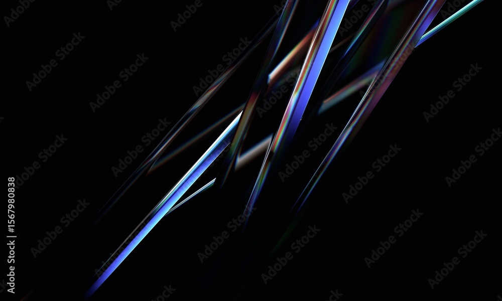 Fototapeta premium Abstract iridescent background design, 3d render