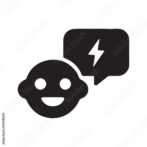 Fast, Efficient, and Smart AI Chatbot Icon
