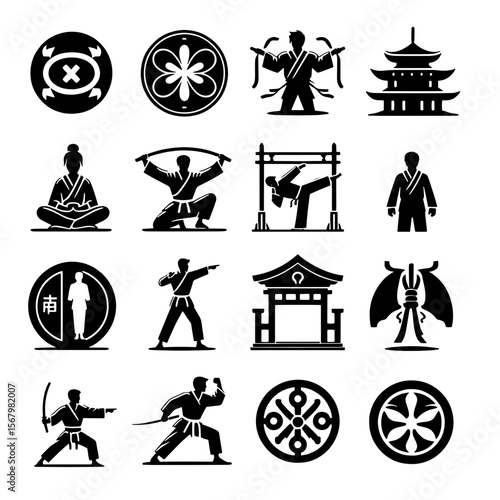 black and white icons