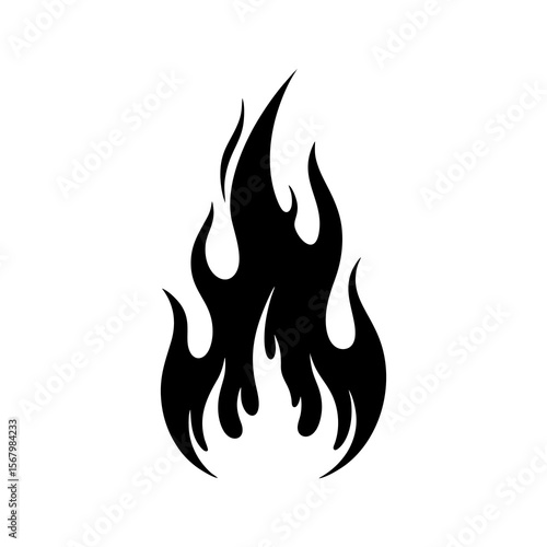 vector illustration of a black flame on a white background