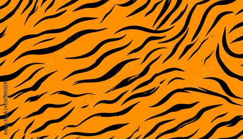 モダンでスタイリッシュなタイガーストライプ柄虎柄
 – Modern Bold Tiger Stripe Pattern in Orange and Black