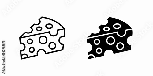 Cheese icon, food illustration, dairy product, swiss cheese, cheese wedge, graphic resource
