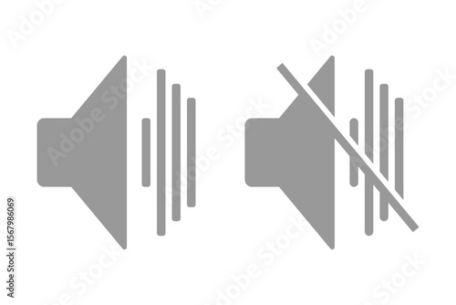 Sound Icons. Set of no sound, No speaker icon. Volume Off symbol. Silent mode icons. Vector isolated Volume icon set. eps 10