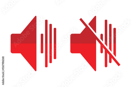 Sound Icons. Set of no sound, No speaker icon. Volume Off symbol. Silent mode icons. Vector isolated Volume icon set. eps 10