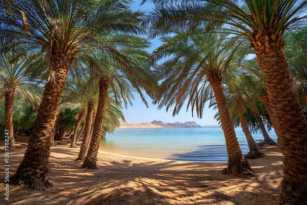 Fototapeta premium palm trees on the beach