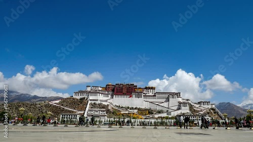 Explore the majestic Potala Palace, a UNESCO World Heritage site in Lhasa, Tibet during a bright day of exploration