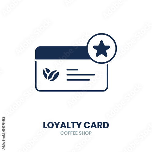 Loyalty card icon. card, reward, stamp, membership, points, customer, discount, promotion. Vector Icon Illustration