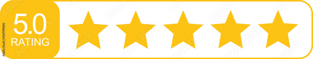 Exceptional 5.0 Rating Vector Graphic Displaying Maximum Customer Satisfaction with Five Golden Stars on Transparent Backdrop for Digital Marketing and Feedback Exceptional 5.0 Rating Vector Graphic Displaying Maximum Customer Satisfaction with Five Golden Stars on Transparent Backdrop for Digital Marketing and Feedback