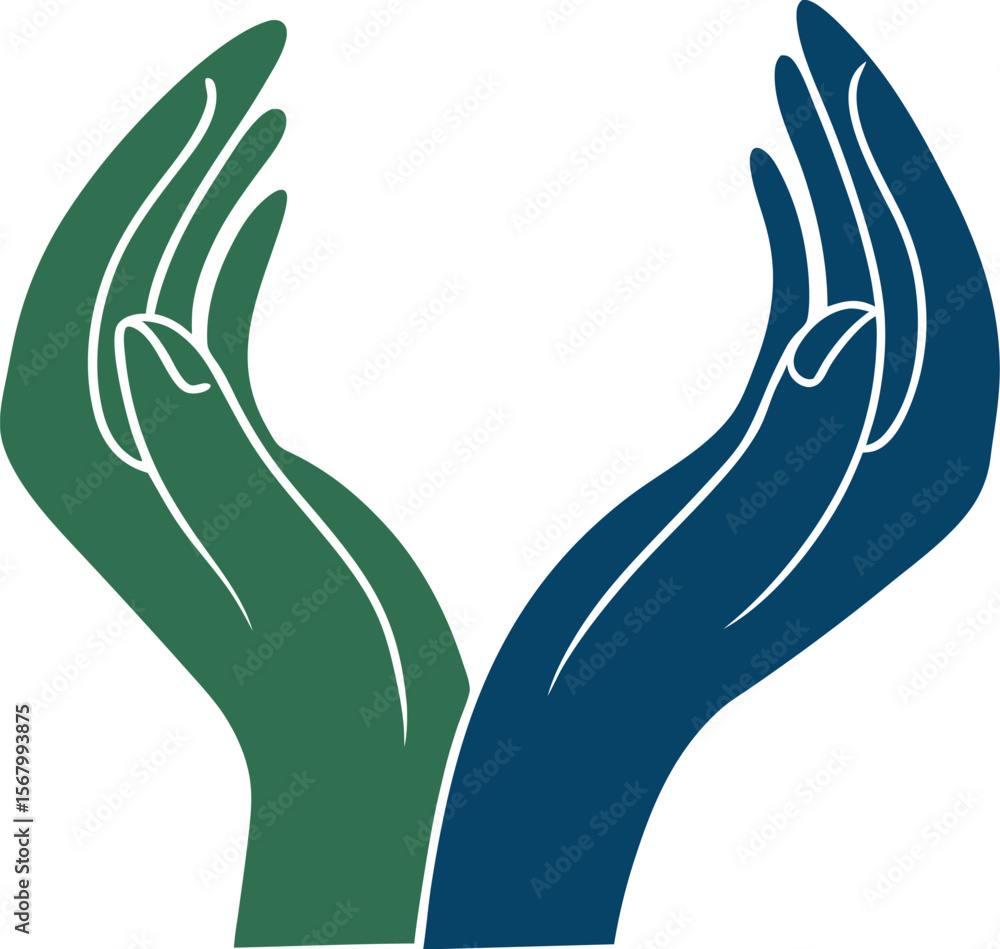 Obraz premium Helping Hands Support Logo