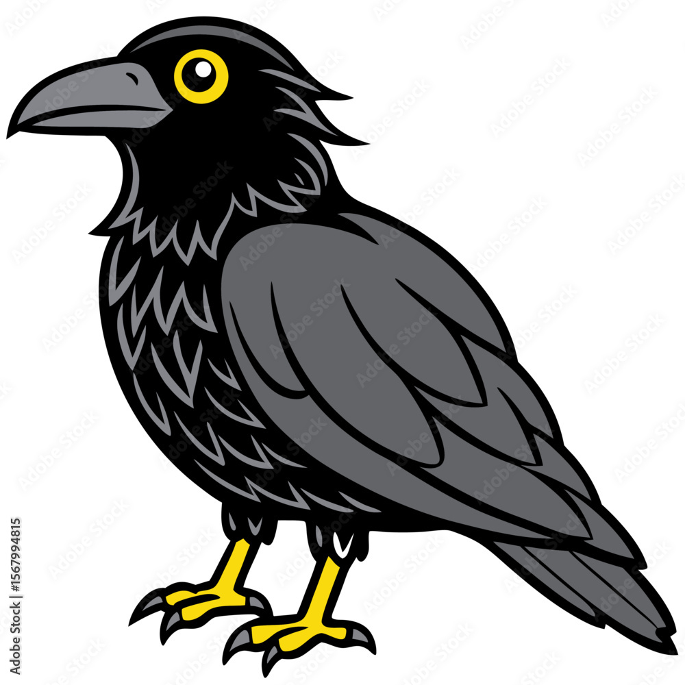 Obraz premium crow on a white background