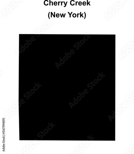 Cherry Creek (New York) blank outline map