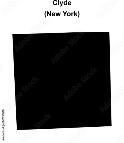 Clyde (New York) blank outline map