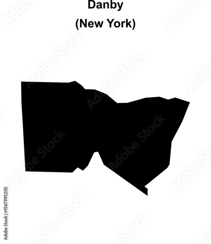 Danby (New York) blank outline map
