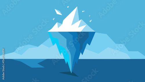 Dramatic Scene of a Massive Iceberg Calving from a Towering Glacier