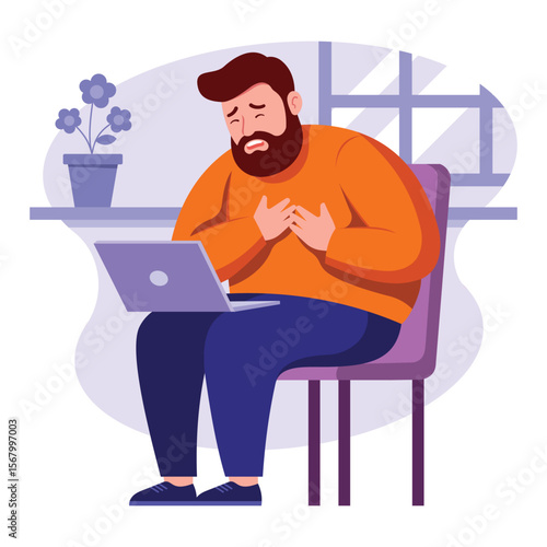 Illustration of a Man with Chest Pain