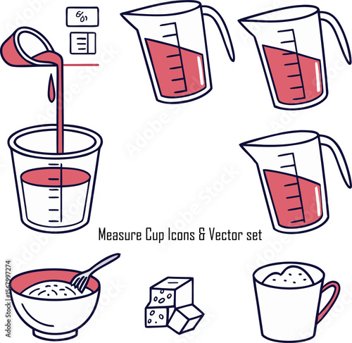 Measure Cup Icons & Vector Set