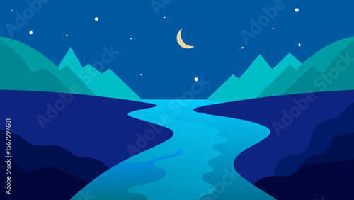 Fantasy Landscape Where Rivers are Made of Flowing Sand