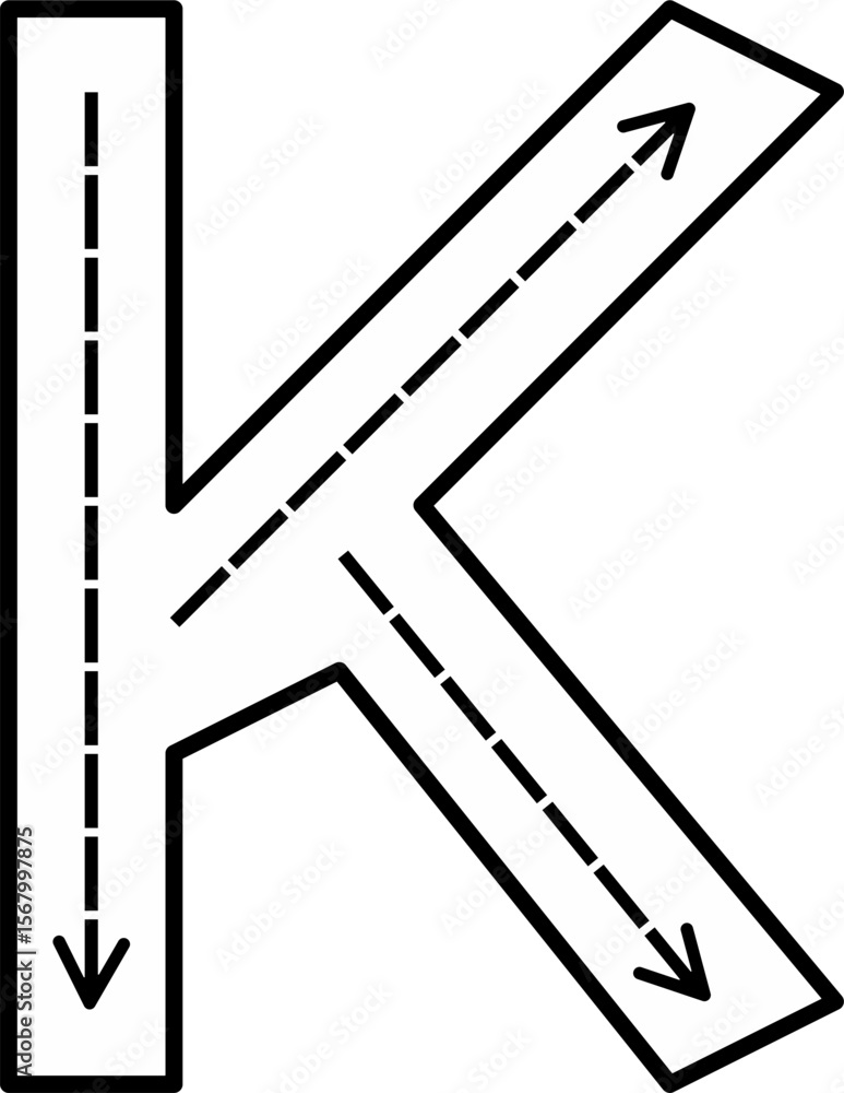 Fototapeta premium Alphabet Tracing Worksheet with Arrow Stroke Guide - Printable Handwriting Practice for Kids