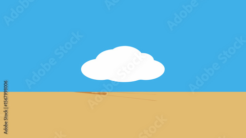 Minimalist Sky Landscape Featuring a Solitary Isolated Cloud Art