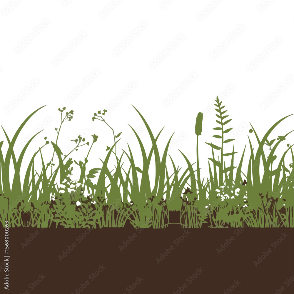 Obraz premium Silhouette of Grass and Plants
