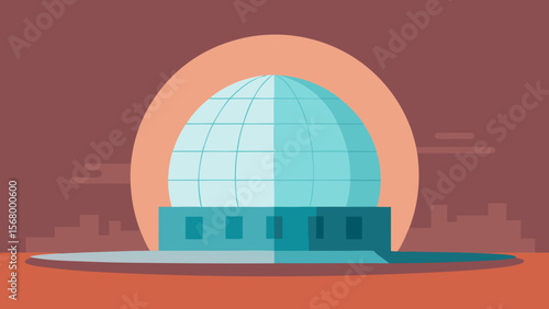 A Vector Illustration Of A Massive And Perfectly Spherical Topiary Garden