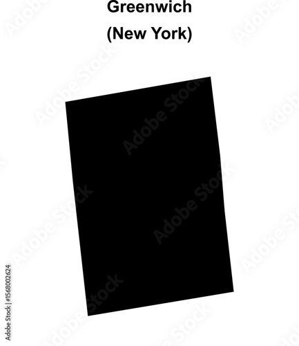 Greenwich (New York) blank outline map