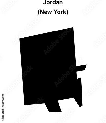 Jordan (New York) blank outline map