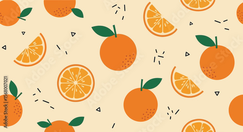 Vibrant Orange Pattern Citrus Fruit Design