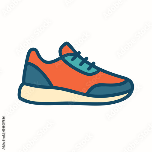 Colorful Athletic Sneaker Illustration