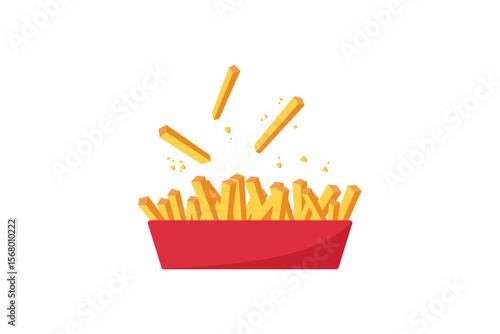 french fries fast food icon flat design
