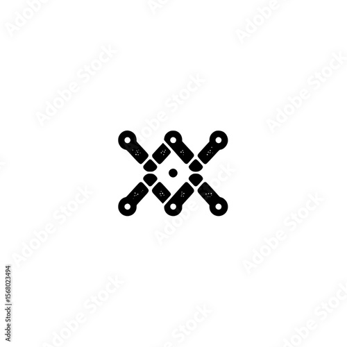 Vector system integration icon representing connected networks data flow and technology solutions