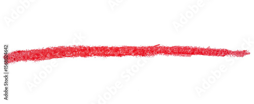 Red hand drawn wax crayon stroke line transparent background design element doodle scribble underline