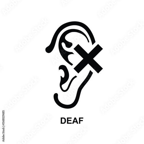 Deaf icon. Deafness icon. Hearing impairment line icon isolated on background vector illustration.