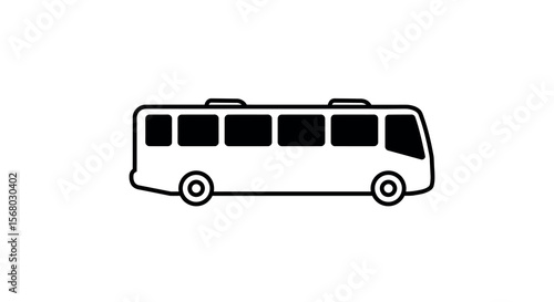Minimalist outline of bus for urban transportation concepts