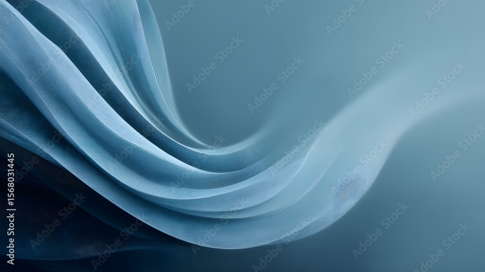 Obraz premium Abstract wave pattern in monochrome blue tones, subtle texture, smooth flow