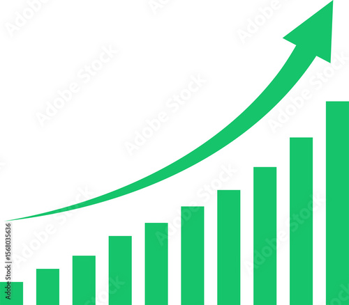 Graph going down and up sign with green arrows
