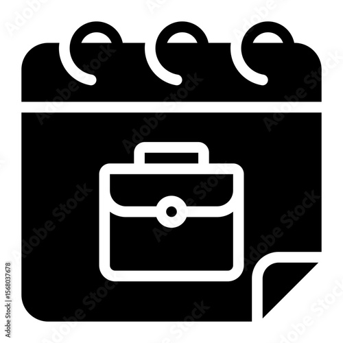 working hours glyph icon