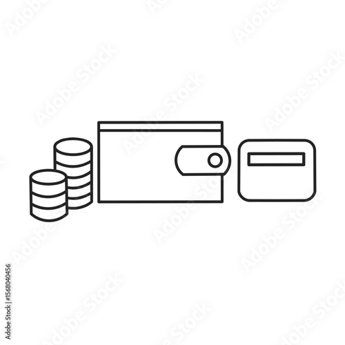 Wallet vector, wallet icon, credit card icon, suitable for financial, business, online loan theme content or applications 
