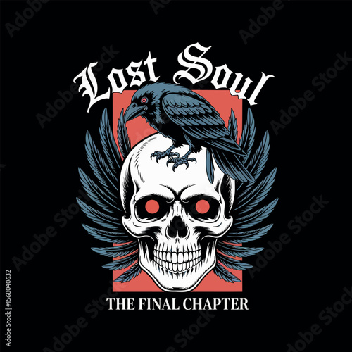 Skulls typography vector t-shirt design print