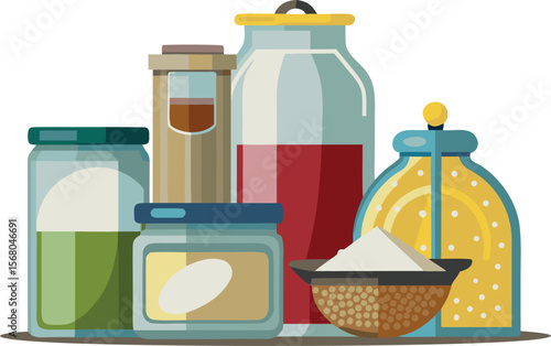 pantry storage set isolated on  Transparent Background