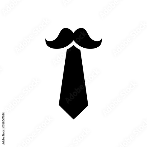 Humorous visual pun combining a necktie and a mustache to create a playful image, symbolizing formality with a touch of whimsy and fun.