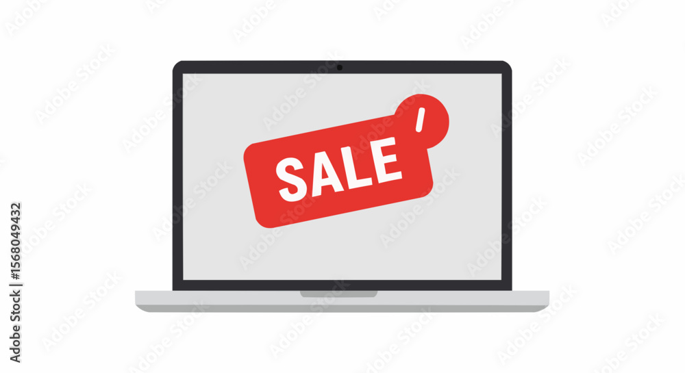 Online sale banner on a laptop screen. Online sale banner on a laptop screen.