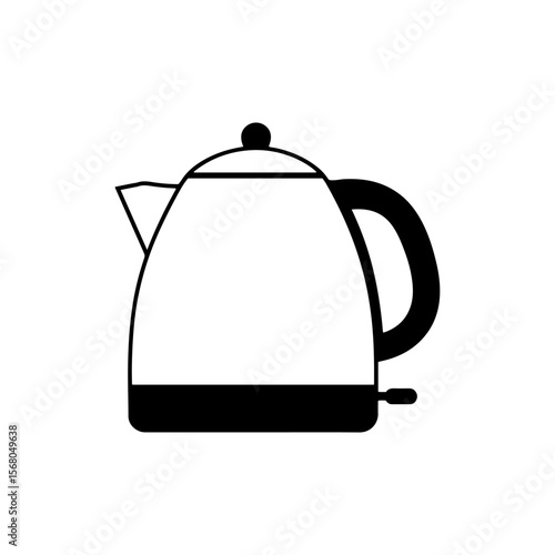 Electric kettle icon silhouette icon vector flat design.