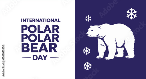 International Polar Bear Day Graphic With Polar Bear And Snowflake Icons