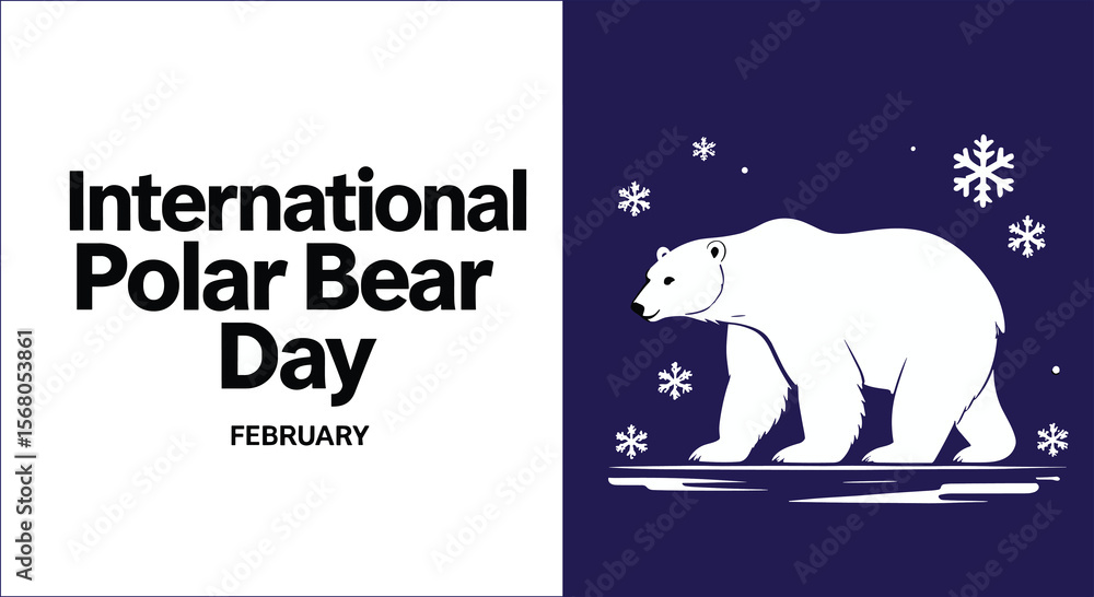 Fototapeta premium International Polar Bear Day Vector Design With Polar Bear Illustration Scene