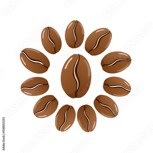 Coffee Bean Circle - Aromatic Beverage Ingredient Pattern
