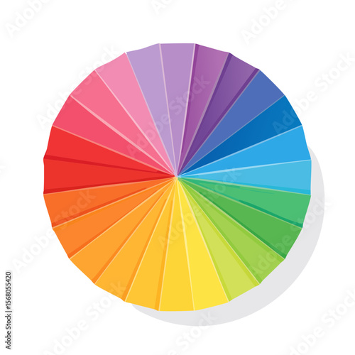 Circular Color Wheel Spectrum with Vibrant Rainbow Hue Variations