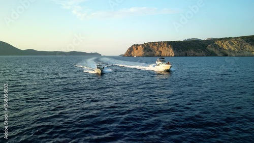 Yachts cruising the Mediterranean